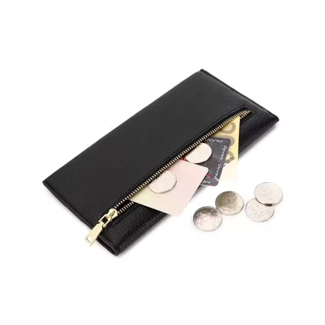Wallet with tabs & stickers black