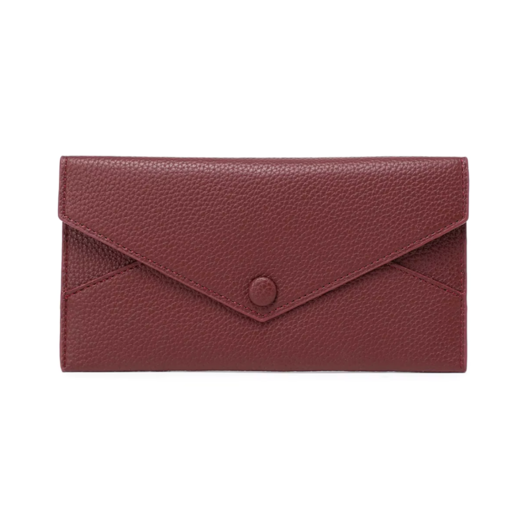 Wallet with tabs & stickers burgundy