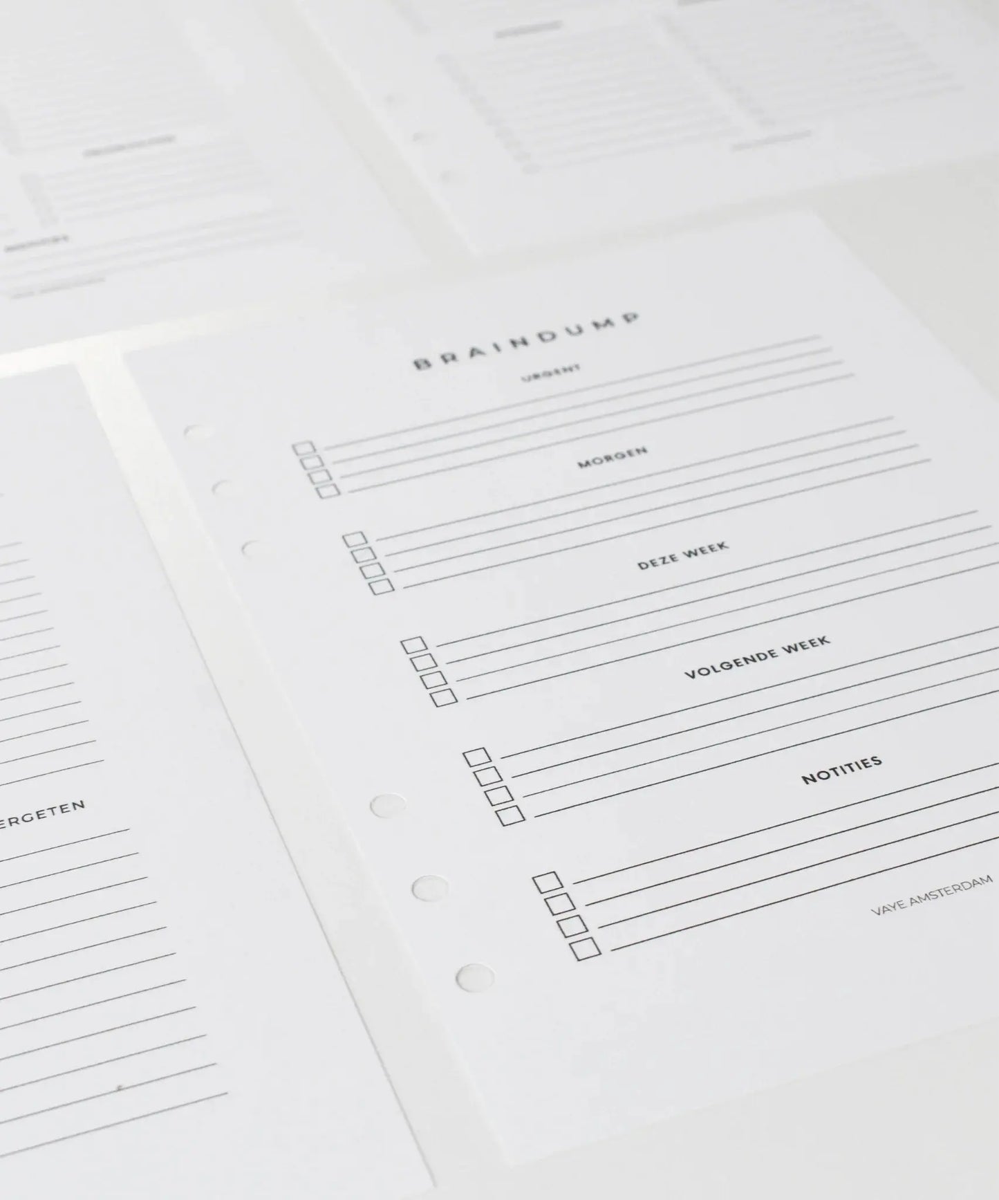 Braindump planner Vaye Amsterdam