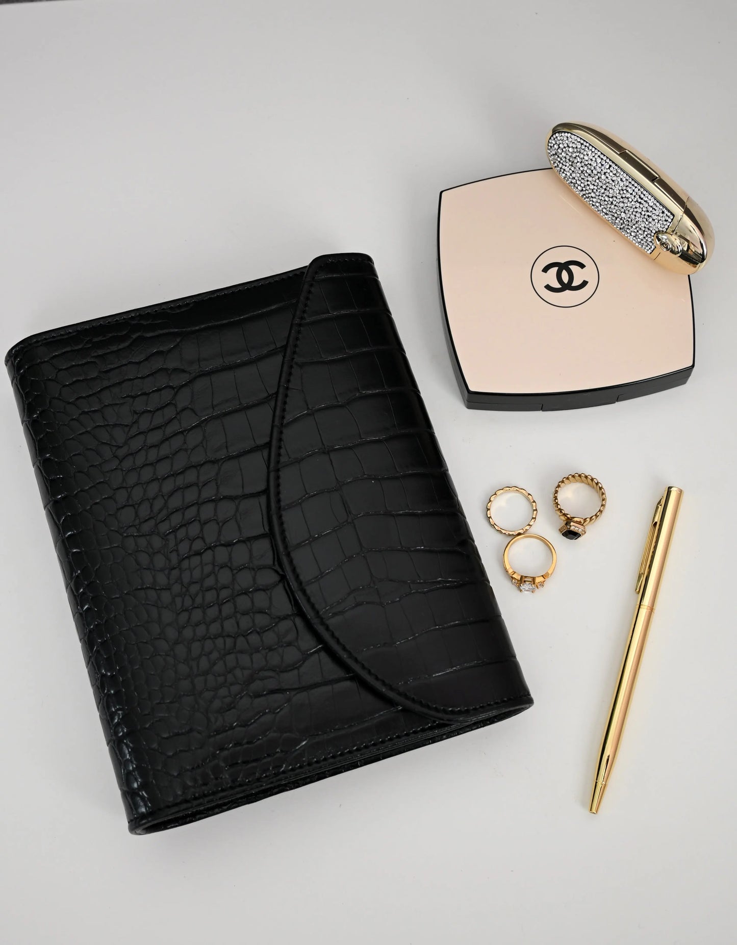 A5 binder Croc - Zwart Vaye Amsterdam