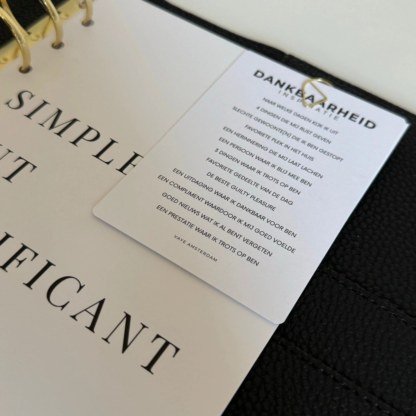 Journal prompt in gouden paperclip