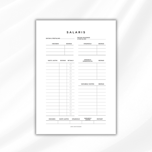 Salaris planner - Digital download
