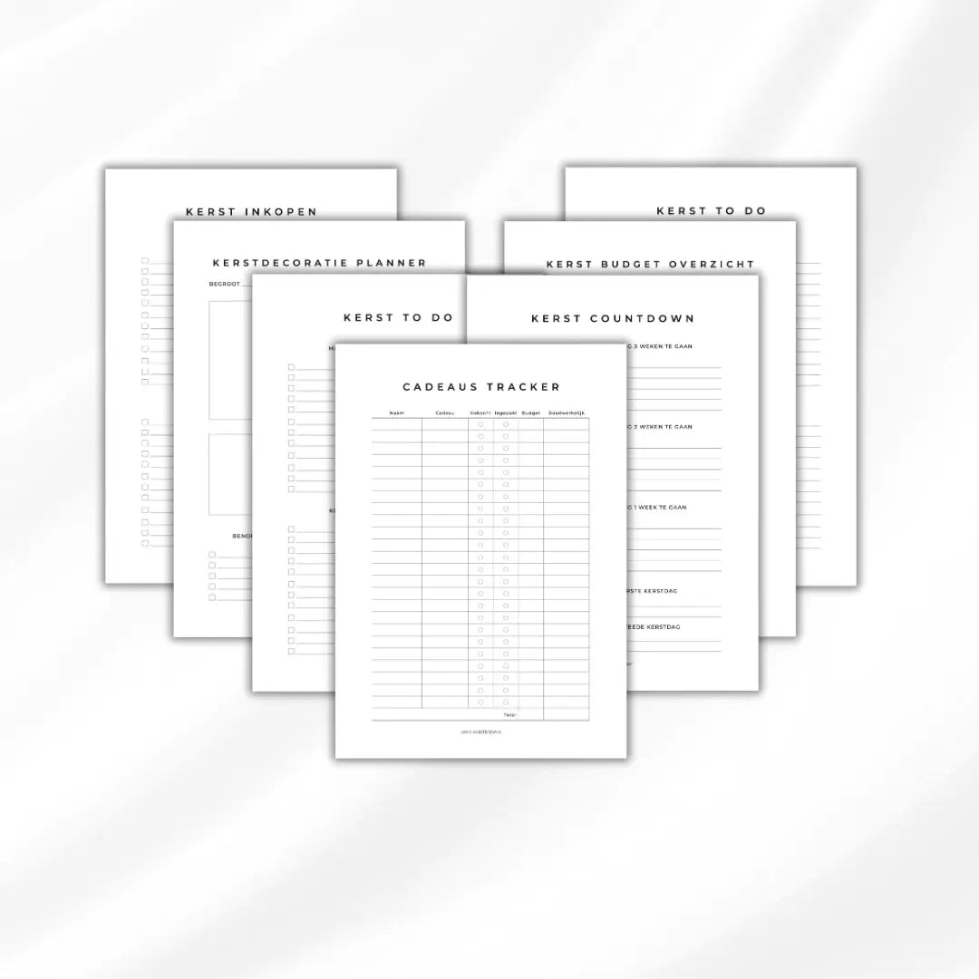 Kerst planners - Digital download Vaye Amsterdam