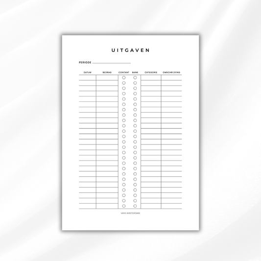Uitgaven planner - Digital download