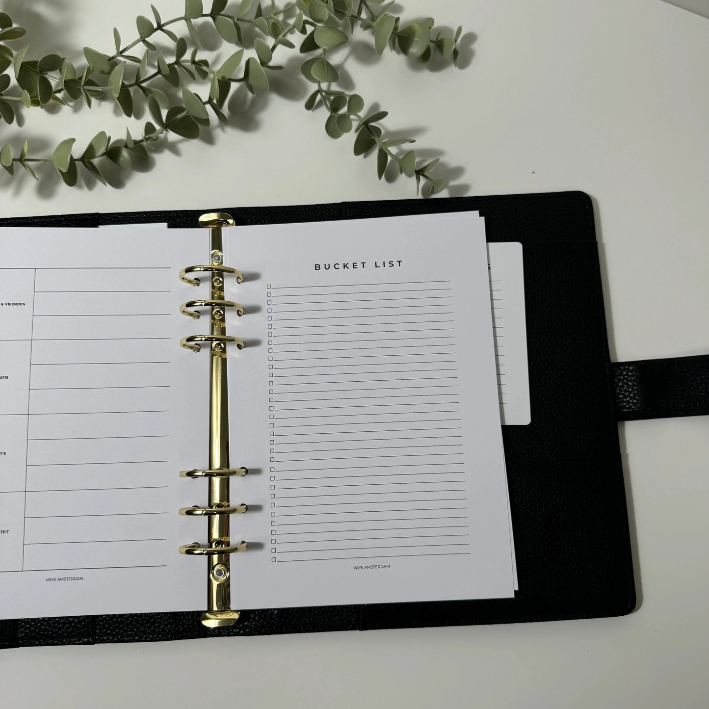 bucketlist planner in zwarte binder
