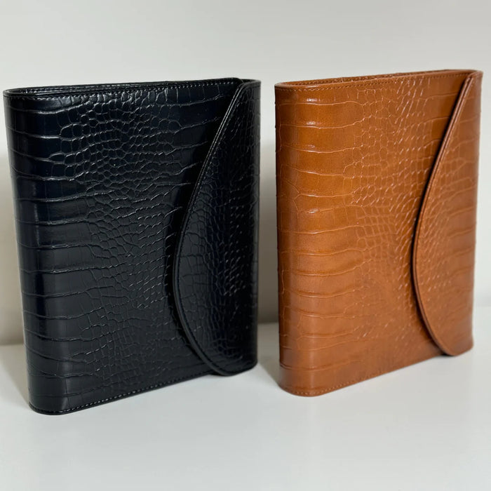 A5 binder Croc - Cognac