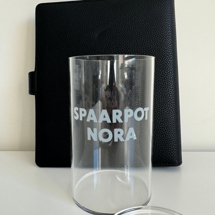 Spaarpot met naam personaliseren