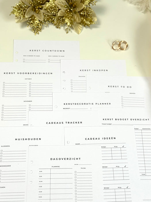 Kerstplanners in A5 als kerst countdown, kerst to do's, kerstbudget, kerstvoorbereidingen