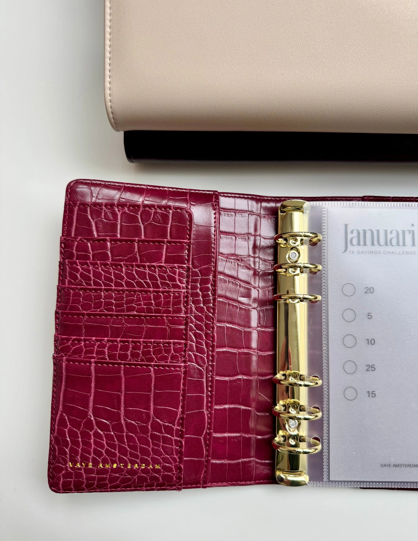 A6 binder essential  - Burgundy croc - Vaye Amsterdam