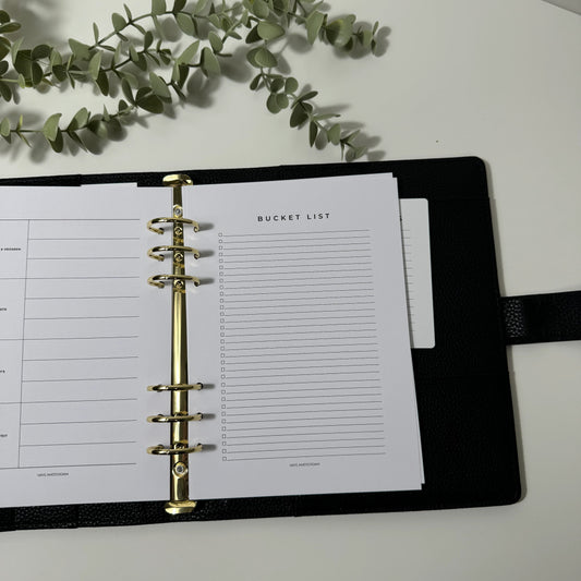 bucketlist planner in zwarte binder