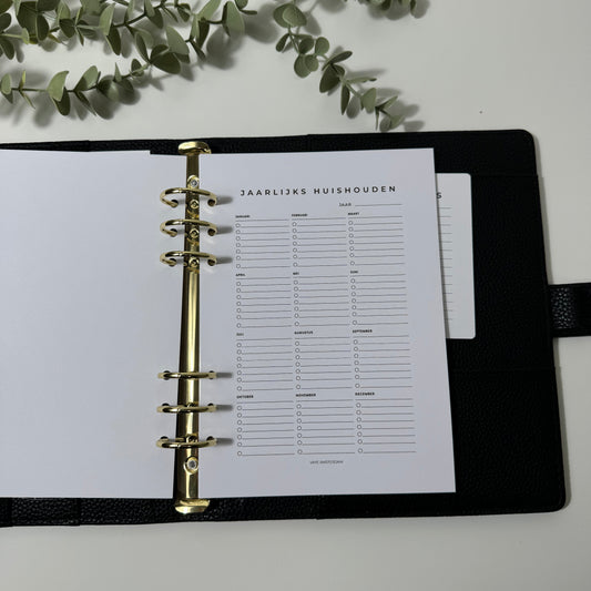 Jaarlijks huishouden planner